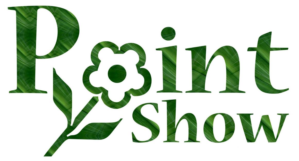 Point show flower logo green